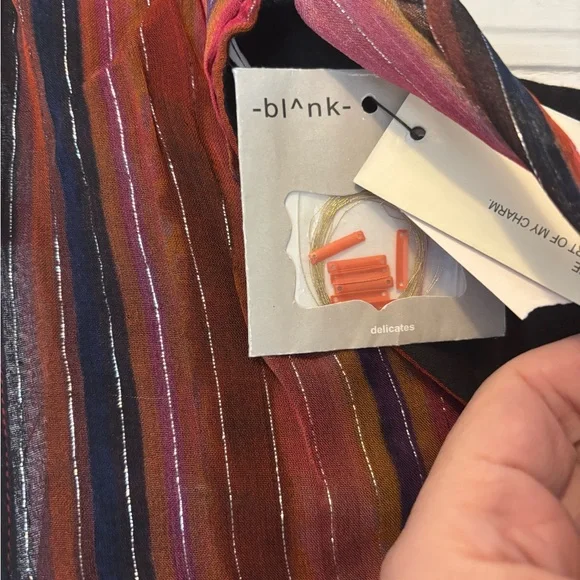 Anthropologie Blink Multicolor Striped Maxi Dress L - Picture 9 of 10